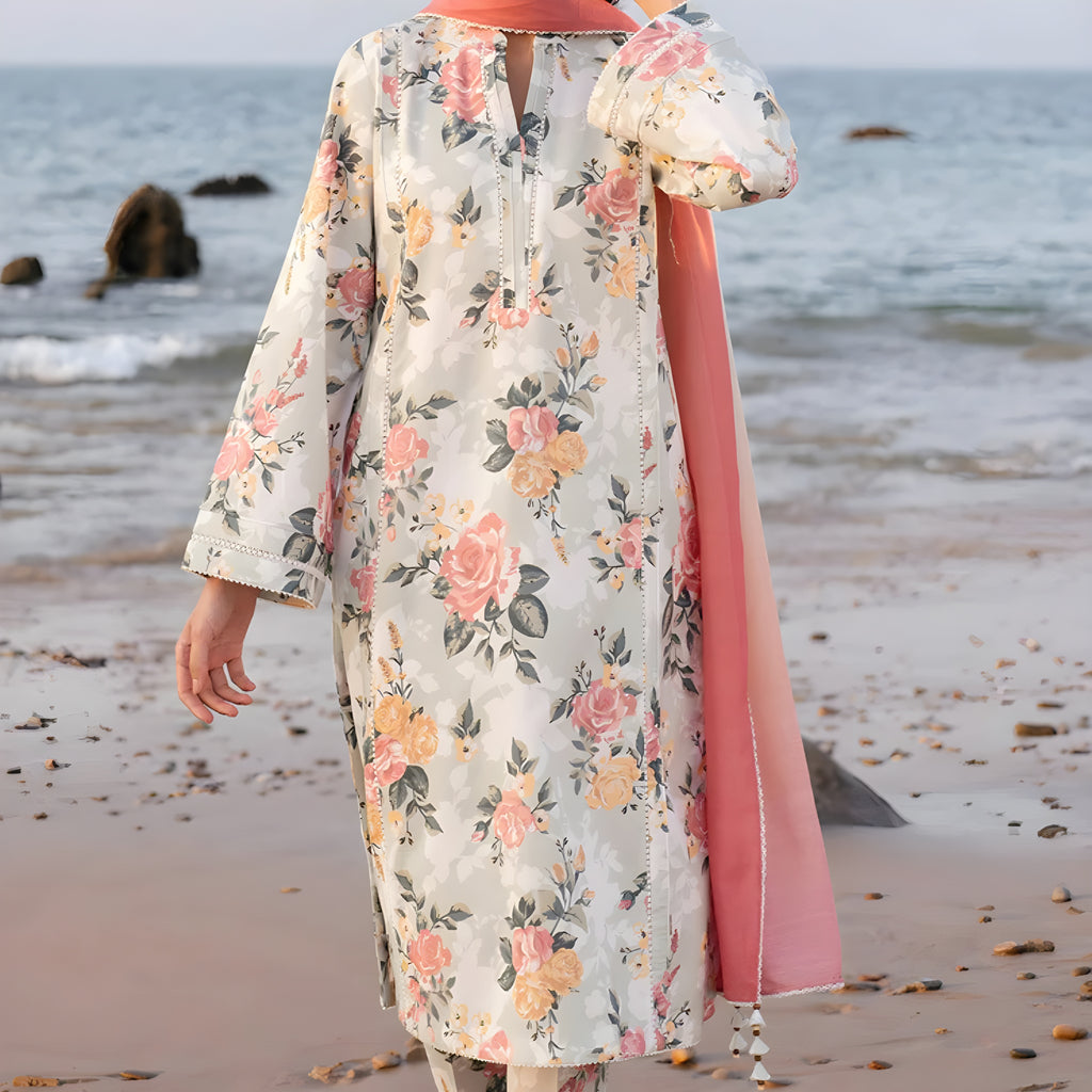UNSTICHED SUMMER DIGITAL PRINTED LAWN SUIT