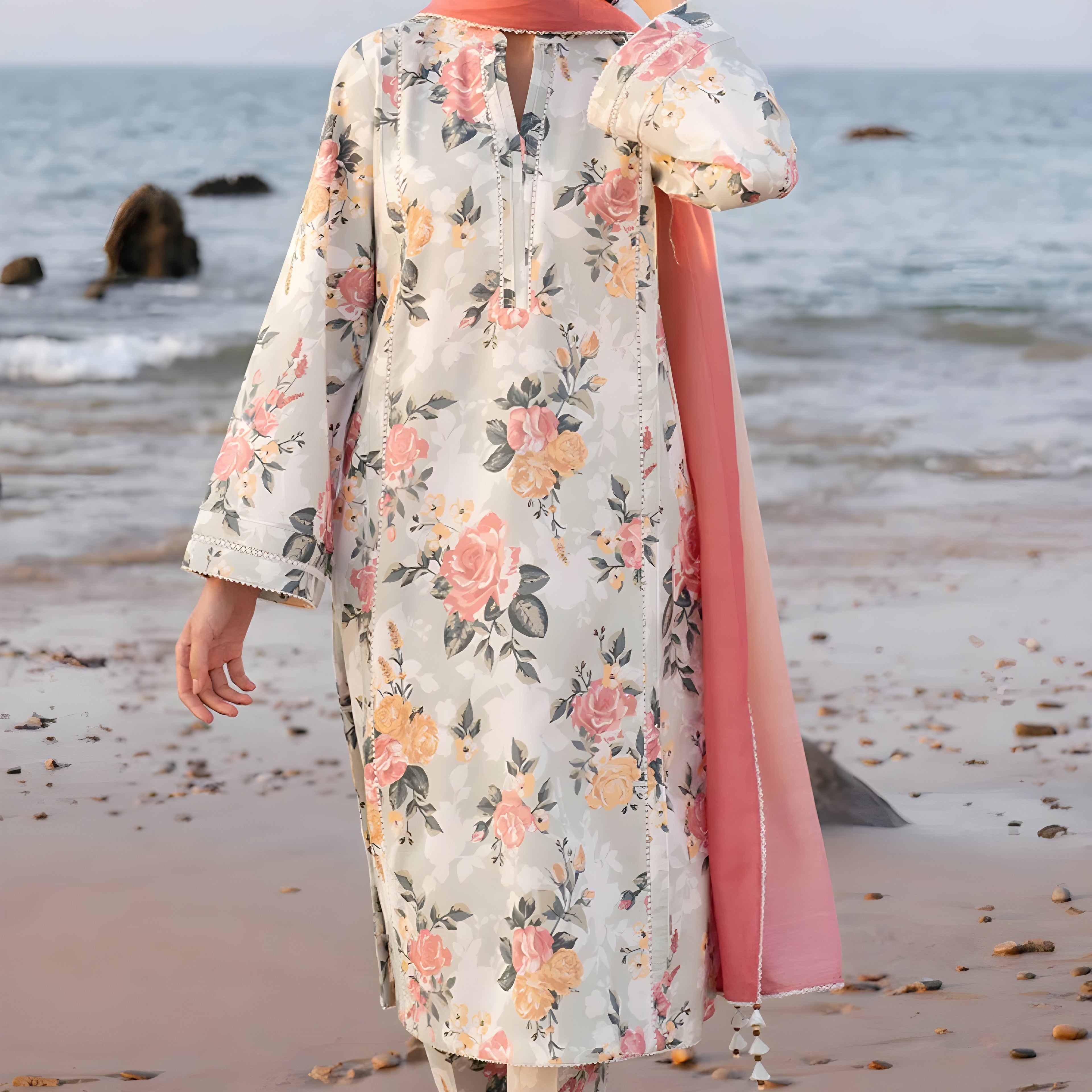 UNSTICHED SUMMER DIGITAL PRINTED LAWN SUIT