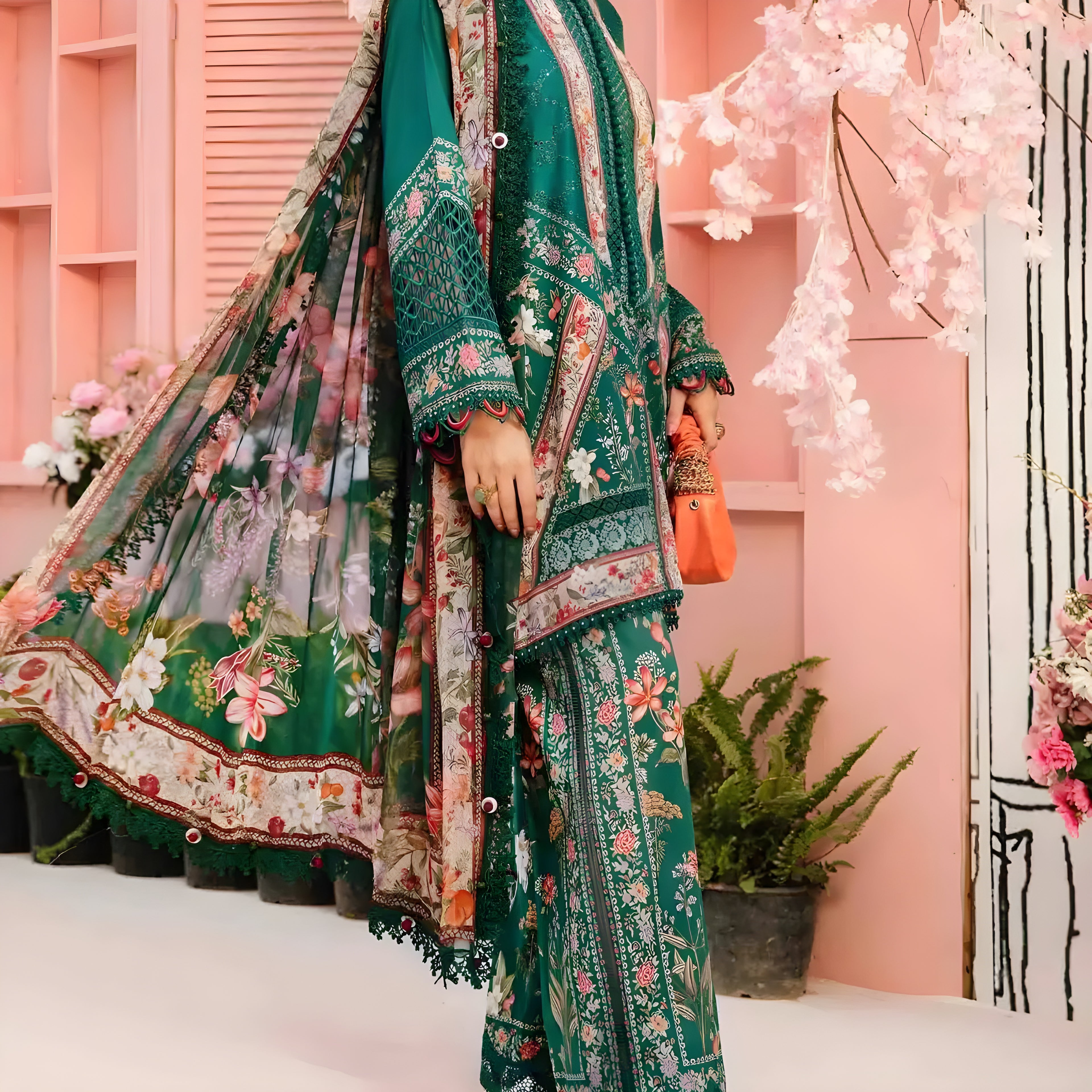 Maria.b M-PRINT LAWN - UNSTICHED
