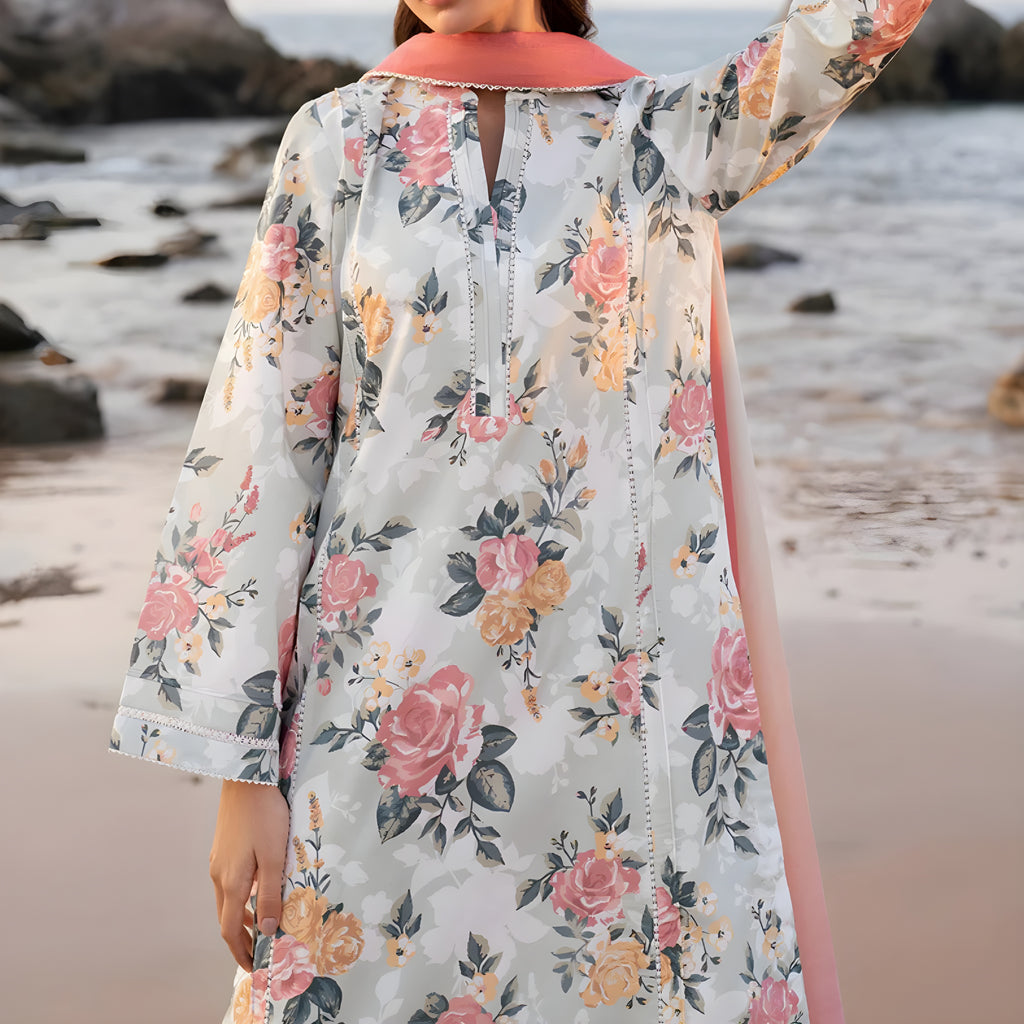 UNSTICHED SUMMER DIGITAL PRINTED LAWN SUIT