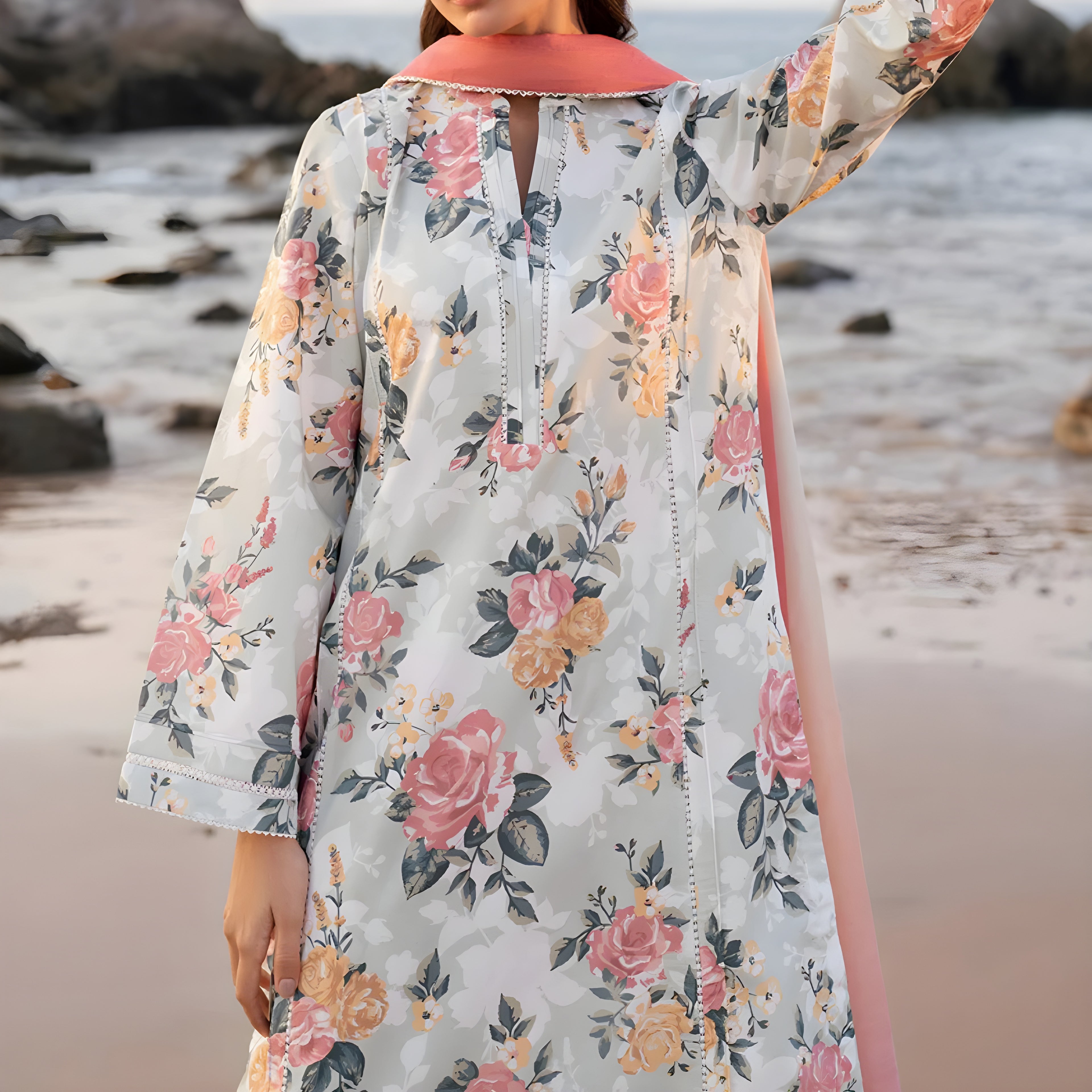 UNSTICHED SUMMER DIGITAL PRINTED LAWN SUIT